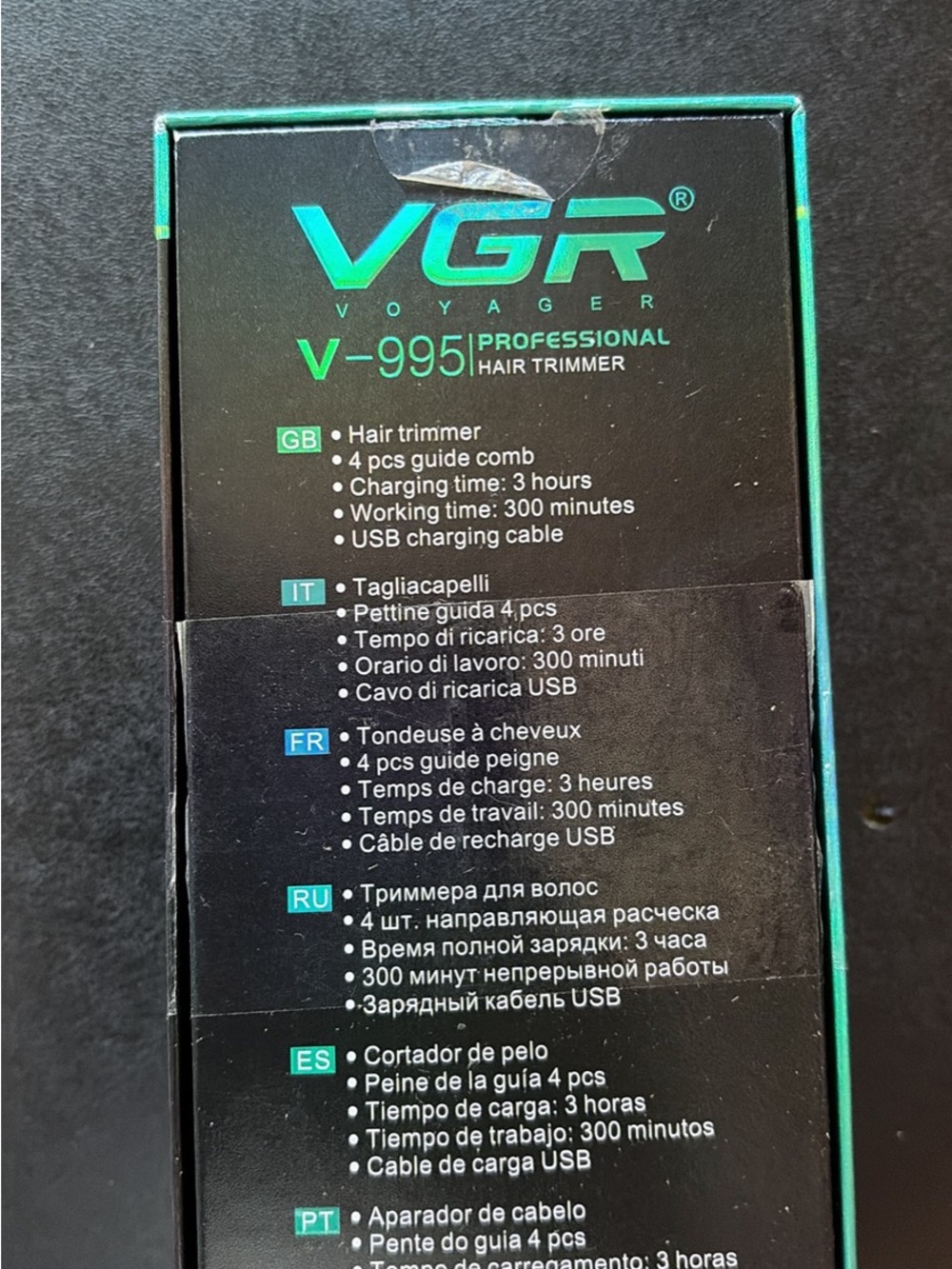 VGR V-995 Professional Hair Trimmer in Teal and Black